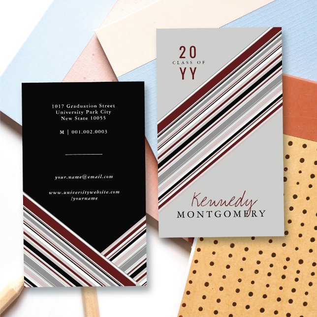 Stylish Preppy Brown Pin Stripes Modern Graduate Calling Card (Stylish Preppy Brown Pin Stripes Modern Graduate's Calling / Name Card @ zazzle.com/color_therapy)