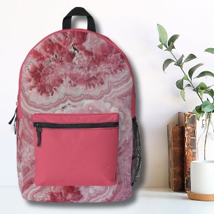 Stylish Pretty Agate Pink Girls Printed Backpack