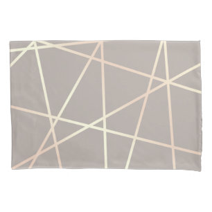 Stylish pretty chick rose gold & grey geometric pillowcase