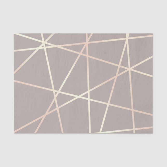 Stylish pretty chick rose gold & grey geometric tissue paper (Front)