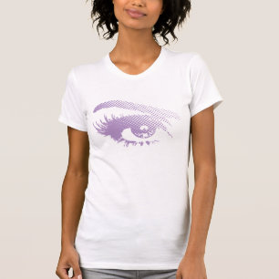 Stylish Pretty Eye of Woman Halftone-Violet Purple T-Shirt