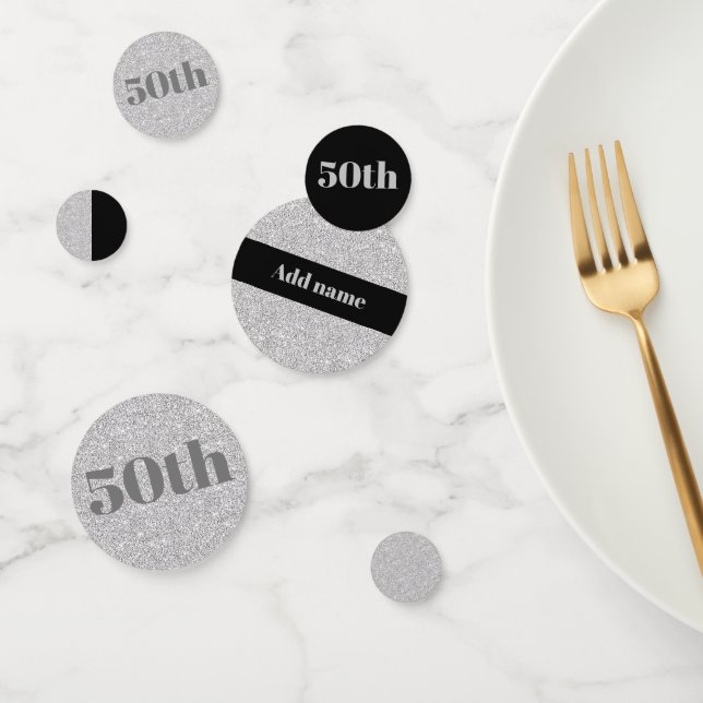 Stylish pretty personalised birthday confetti 50th (Group)
