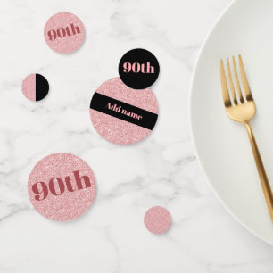 Stylish pretty personalised birthday confetti 90th