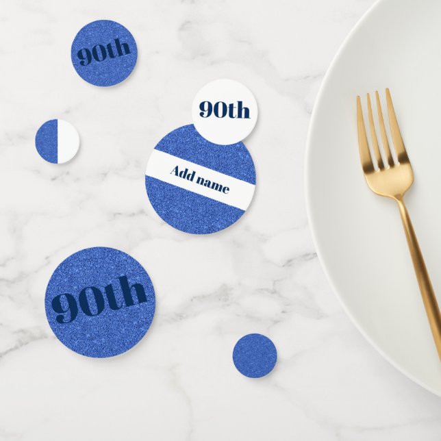 Stylish pretty personalised birthday confetti 90th (Group)