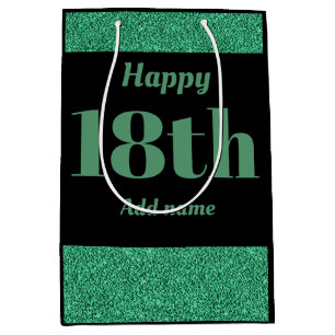 Stylish pretty personalised birthday gift bag 18th