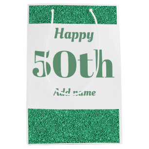 Stylish pretty personalised birthday gift bag 50th