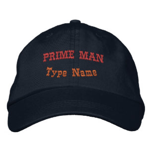 Stylish PRIME MAN Adjustable Navy Fashion Elegant Embroidered Hat