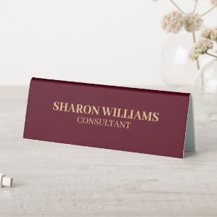 Stylish Professional Burgundy Red Gold Minimalist