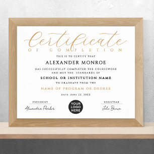 Stylish Professional Certificate Logo Calligraphy Poster