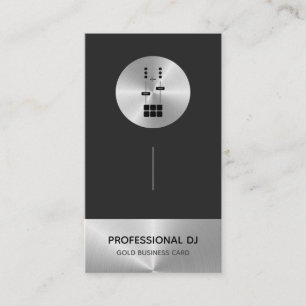 Stylish Professional DJ - Faux Metal Business Card