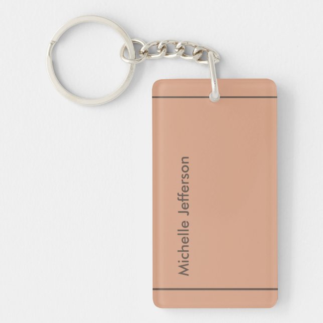 Stylish Professional Minimalist Add Name Key Ring (Front)