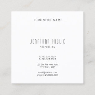 Stylish Professional Minimalist Modern Template Square Business Card