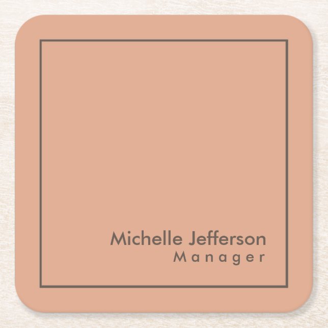 Stylish Professional Minimalist Square Paper Coaster (Front)