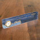 Stylish Professional Navy Blue Gold Glitter Office