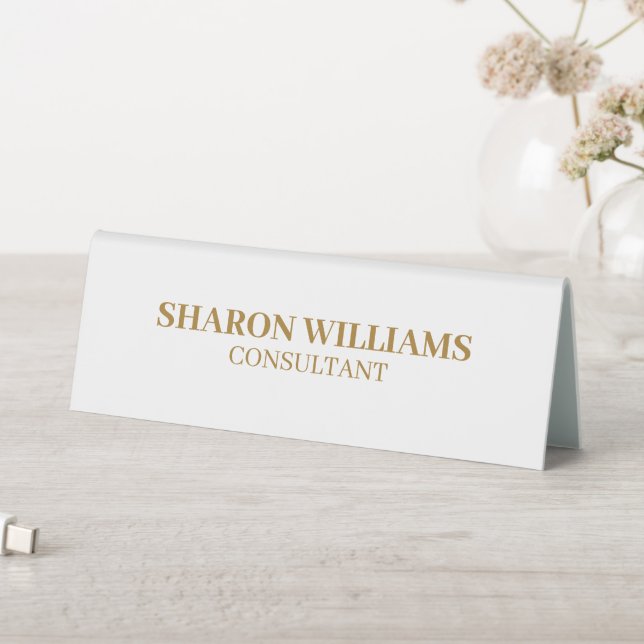 Stylish Professional White Gold Simple Minimal (In SItu (Table))