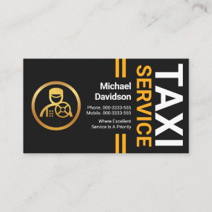 Stylish Professional Yellow Lines Taxi Business Card