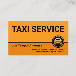 Stylish Professional Yellow Taxi Colors Business Card