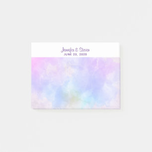 Stylish Purple Abstract Watercolor Wedding Post-it Notes