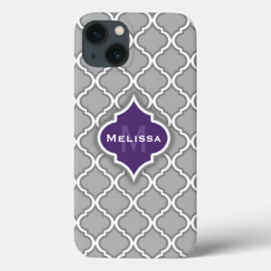 Stylish Purple and Grey Moroccan Tile Pattern Case