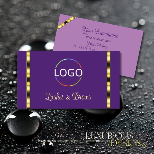 Stylish Purple and Lilac with Logo Professional Business Card (Creator Uploaded)