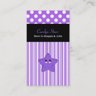 Stylish Purple and White Star Mummy Card