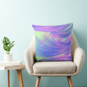 Stylish purple blue Abstract Feathers  Cushion
