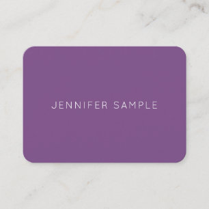 Stylish Purple Colour Professional Minimalist Cool Business Card
