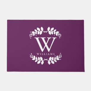Stylish Purple Family Monogram Doormat