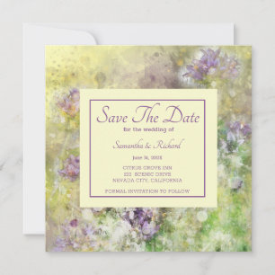 Stylish Purple Floral Save The Date