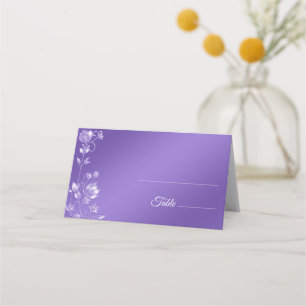 Stylish Purple Floral Wedding Place Card