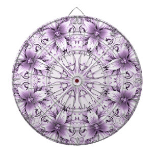 Stylish Purple Flowers Dartboard