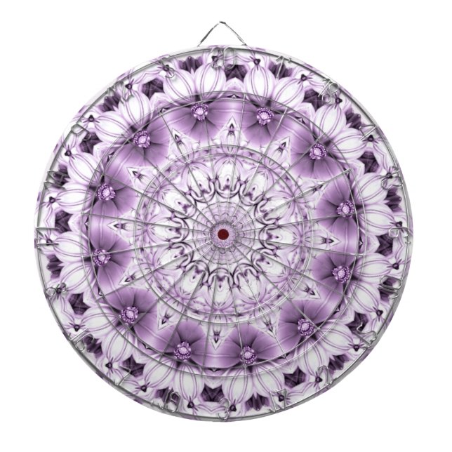 Stylish Purple Flowers Dartboard (Front)