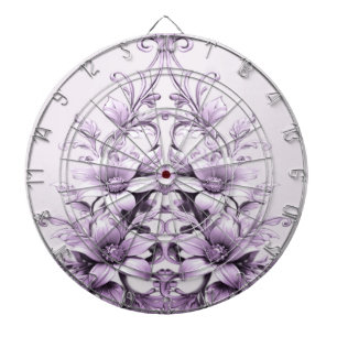 Stylish Purple Flowers Dartboard