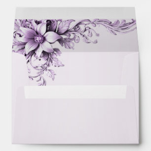 Stylish Purple Flowers Envelope