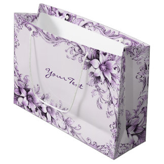 Stylish Purple Flowers Gift Bag