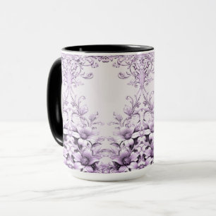 Stylish Purple Flowers Mug