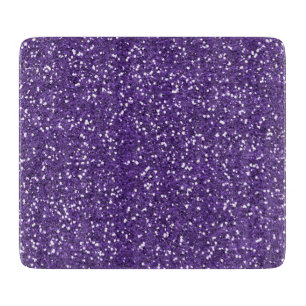 Stylish Purple Glitter Cutting Board