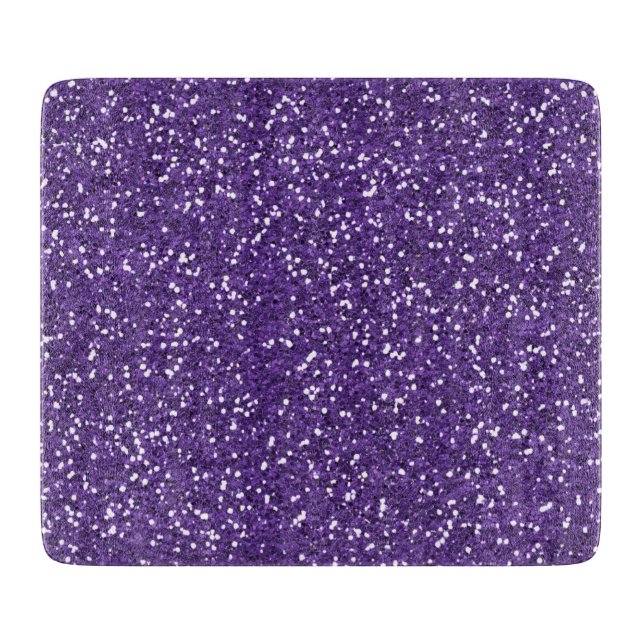 Stylish Purple Glitter Cutting Board (Front)