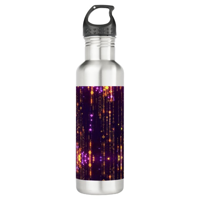 Stylish Purple Glitter Gold Mogern Sparkl 710 Ml Water Bottle (Front)