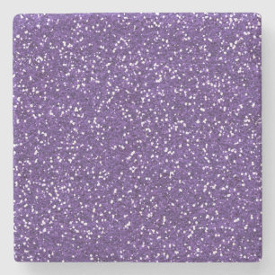 Stylish Purple Glitter Stone Coaster
