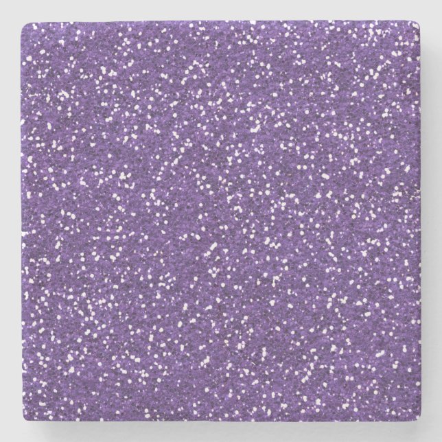 Stylish Purple Glitter Stone Coaster (Front)