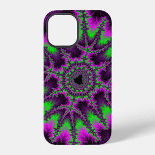 Stylish Purple, Green and Pink Fractal iPhone 12 Case