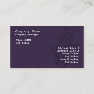Stylish Purple Ivy Business Card Template