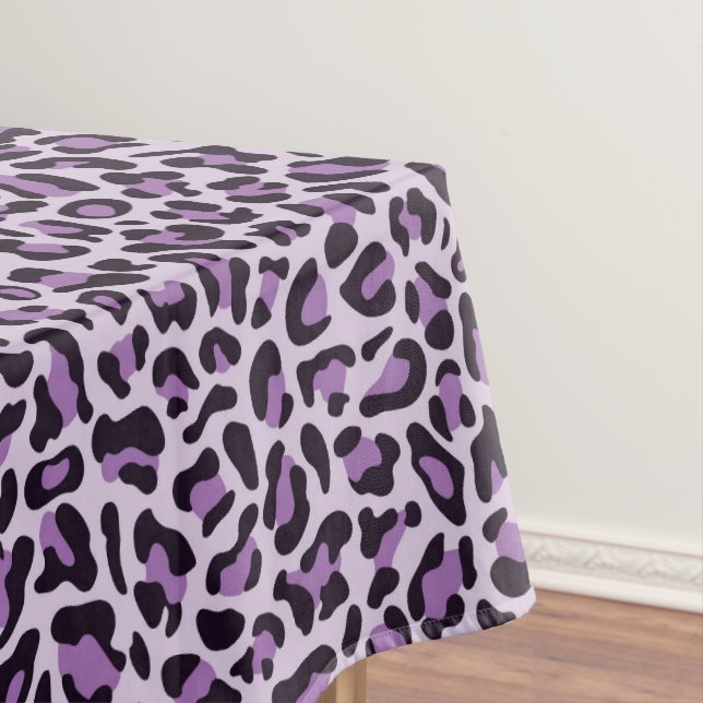 Stylish Purple Leopard Print Tablecloth (In Situ)