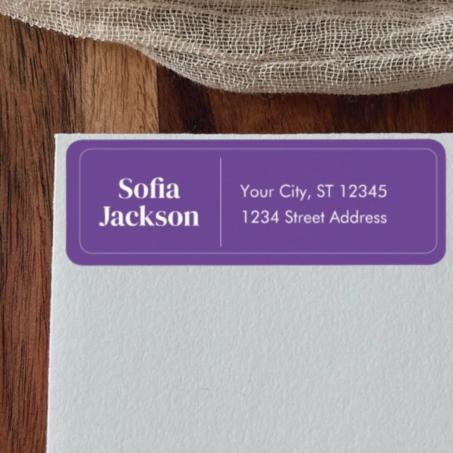 Stylish Purple Name Typography Return Address Label (Creator Uploaded)