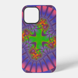 Stylish Purple, Pink and Green Fractal iPhone 12 Case