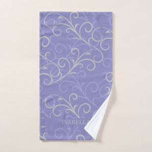 Stylish Purple Swirl Personalised Hand Towel