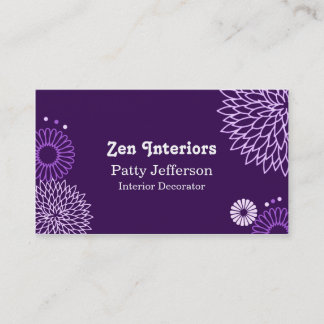 Stylish Purple Tones Floral Business Card