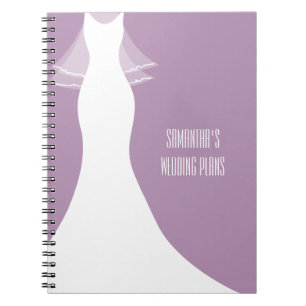 Stylish purple wedding planner organiser notebook