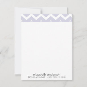 Stylish Purple Zig Zag Chevron Pattern Note Cards